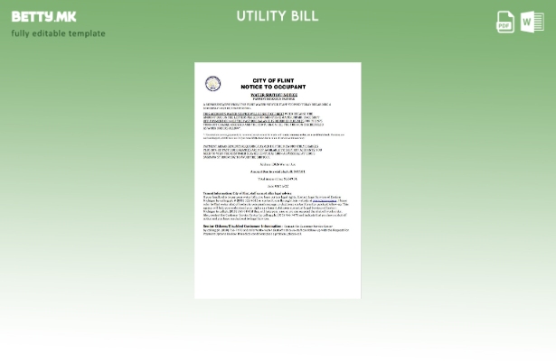 модерен стил САД Град Флинт Мичиген Известување до шаблон за известување за искл